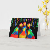 キュートパロットフェスト誕生日 カード (黄色い花)