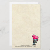 キュートパンクロックゾンビガールイラストレーション 便箋 (正面/裏面)