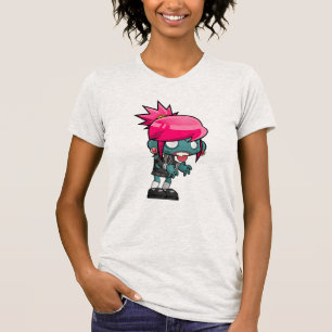 キュートパンクロックゾンビガールイラストレーション Tシャツ