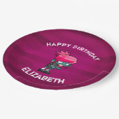 キュートパンクロックゾンビガールハッピーバースデー ペーパープレート (アングル)