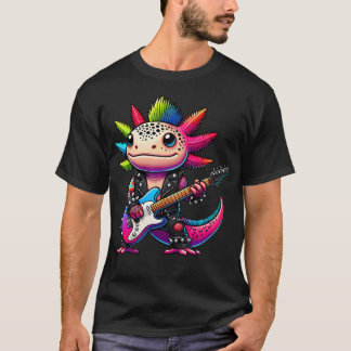 キュートパンク アホロートル ロックンロール ゴス カワイイ ギター B Tシャツ