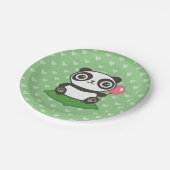 キュートパンダイラストレーション ペーパープレート (アングル)