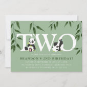 キュートパンダニュートラル2nd誕生日パーティの招待状 招待状 (正面)