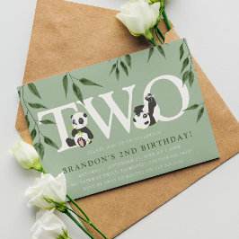 キュートパンダニュートラル2nd誕生日パーティの招待状 招待状