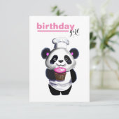 キュートパンダベアーガールズ誕生日招待状 招待状 (スタンド正面)