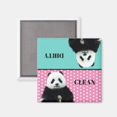 キュートパンダベアークリーン汚れブルーピンク食洗機 マグネット (正面/裏面)