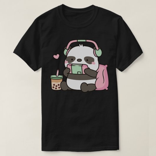 キュートパンダベアーゲーマー Tシャツ (デザイン正面)
