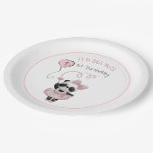 キュートパンダベアーバレリーナピンクチャイルドーズ誕生日 ペーパープレート (アングル)