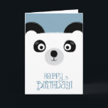 キュートパンダベア誕生日カード カード<br><div class="desc">青い背景と「ハッピーバースデー」のイラストレーションと魅力的かわいいパンダ熊の文字。</div>