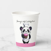 キュートパンダベア誕生日紙カップ 紙コップ (裏面)