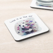 キュートパンダラブハートバレンタイン飲料用コースター コースター (左側)