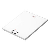 キュートパンダ赤面ピンクモノグラム台本 ノートパッド (回転)