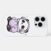キュートパンダiPhoneケース | かわいいヘッドホン美意識 iPhoneケース (裏面横)