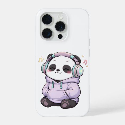 キュートパンダiPhoneケース | かわいいヘッドホン美意識 iPhoneケース (裏面)