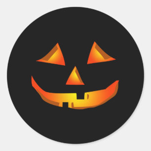 キュートパンプキン顔ハロウィンハロウィーンのカボチャのちょうちん ラウンドシール