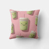 キュートパーソナライズされたかわいいパステルスムージー抹茶 クッション (裏面)