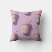 キュートパーソナライズされたかわいいパステルスムージー顔 クッション (裏面)