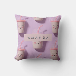 キュートパーソナライズされたかわいいパステルスムージー顔 クッション