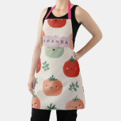 キュートパーソナライズされたかわいいパステルトマト顔 エプロン (インサイチュ)