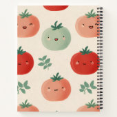 キュートパーソナライズされたかわいいパステルトマト顔 ノートブック (裏面)