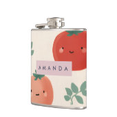 キュートパーソナライズされたかわいいパステルトマト顔 フラスク (左)