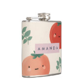 キュートパーソナライズされたかわいいパステルトマト顔 フラスク (右)