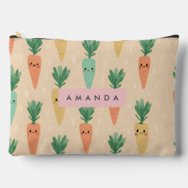 キュートパーソナライズされたかわいいパステルニンジン顔 アクセサリーポーチ