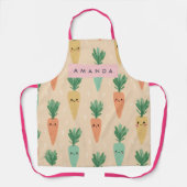 キュートパーソナライズされたかわいいパステルニンジン顔 エプロン (正面)