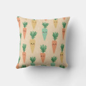 キュートパーソナライズされたかわいいパステルニンジン顔 クッション (裏面)