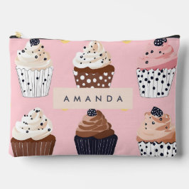 キュートパーソナライズされたなカップケーキ アクセサリーポーチ