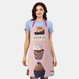 キュートパーソナライズされたなカップケーキ エプロン