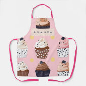 キュートパーソナライズされたなカップケーキ エプロン (正面)