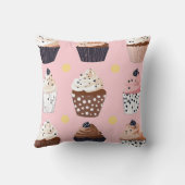 キュートパーソナライズされたなカップケーキ クッション (裏面)