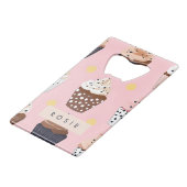 キュートパーソナライズされたなカップケーキ クレジットカード栓抜き (正面アングル)