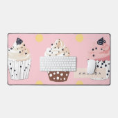 キュートパーソナライズされたなカップケーキ デスクマット (キーボード&マウス)