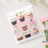 キュートパーソナライズされたなカップケーキ フェイバーバッグ (封をした状態)