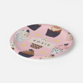 キュートパーソナライズされたなカップケーキ ペーパープレート (アングル)