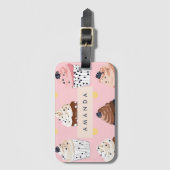 キュートパーソナライズされたなカップケーキ ラゲッジタグ (正面縦)