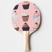 キュートパーソナライズされたなカップケーキ 卓球ラケット (裏面)