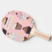 キュートパーソナライズされたなカップケーキ 卓球ラケット (横)