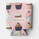 キュートパーソナライズされたなカップケーキ 缶クーラー (正面)