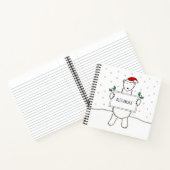 キュートパーソナライズされたなクリスマスのシロクマのクリスマス ノートブック (内部)