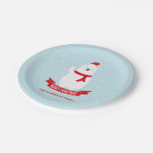 キュートパーソナライズされたなクリスマスのホッキョクグマ ペーパープレート (アングル)