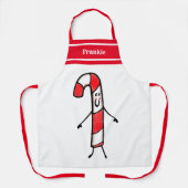 キュートパーソナライズされたなクリスマスキャンディーケーンエプロン エプロン (正面)