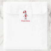 キュートパーソナライズされたなクリスマスキャンディーケーン スクエアシール (バッグ)