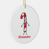 キュートパーソナライズされたなクリスマスキャンディーケーン セラミックオーナメント (右)