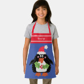 キュートパーソナライズされたなクリスマスペンギンのエプロン エプロン (インサイチュ)