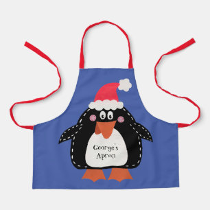 キュートパーソナライズされたなクリスマスペンギン エプロン