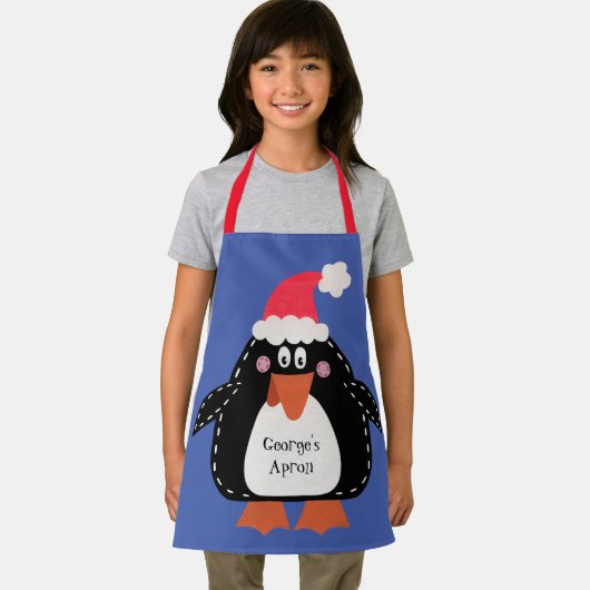 キュートパーソナライズされたなクリスマスペンギン エプロン (インサイチュ)