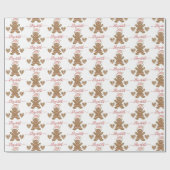 キュートパーソナライズされたなクリスマス・ジンジャーブレッドの少女 ラッピングペーパー (フラット)